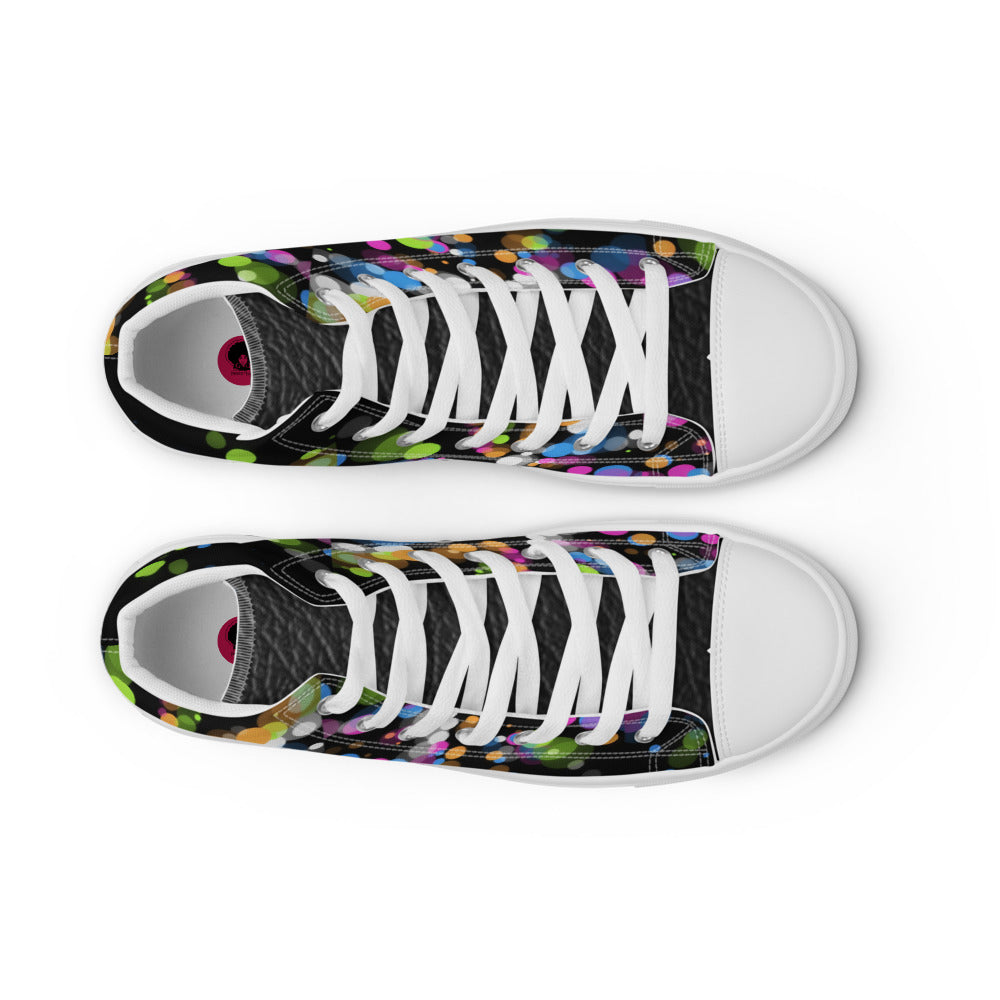 Princess Lauren Black Bubbles Women’s high top canvas shoes