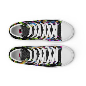 Princess Lauren Black Bubbles Women’s high top canvas shoes