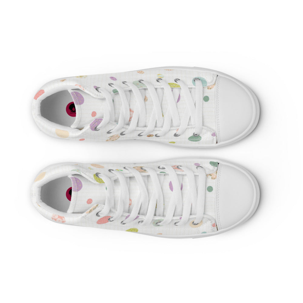 Zilla Dots Birthday Cake Women’s high top canvas shoes
