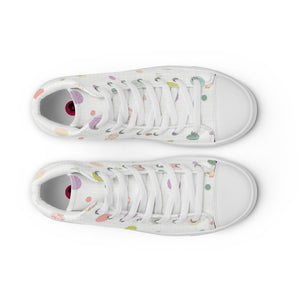 Zilla Dots Birthday Cake Women’s high top canvas shoes