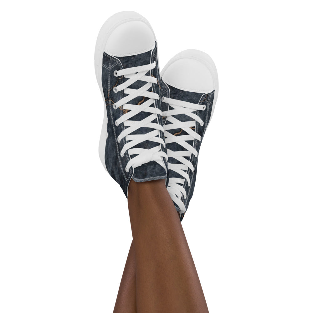 Princess Lauren Marble Women’s high top canvas shoes