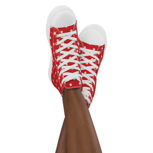 Princess Lauren Zilla Dots Red Women’s high top canvas shoes