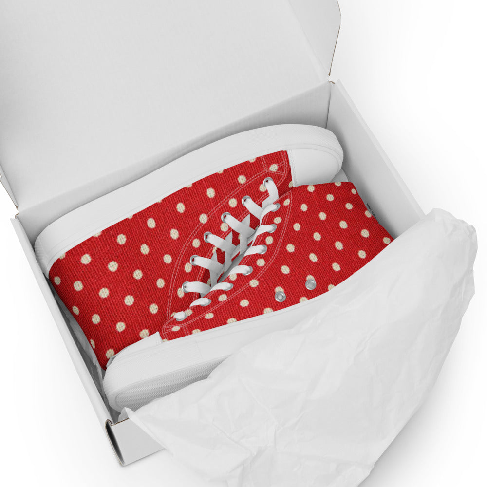 Princess Lauren Zilla Dots Red Women’s high top canvas shoes