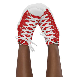 Princess Lauren Zilla Dots Red Women’s high top canvas shoes