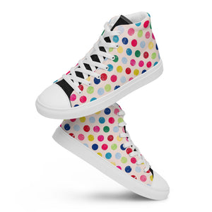 Princess Lauren Zilla Dots Rainbow Women’s high top canvas shoes