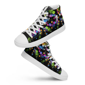 Princess Lauren Black Bubbles Women’s high top canvas shoes