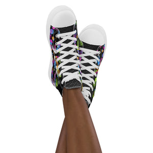 Princess Lauren Black Bubbles Women’s high top canvas shoes