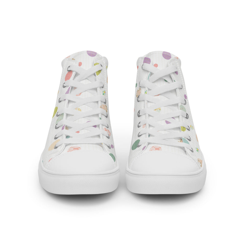 Zilla Dots Birthday Cake Women’s high top canvas shoes
