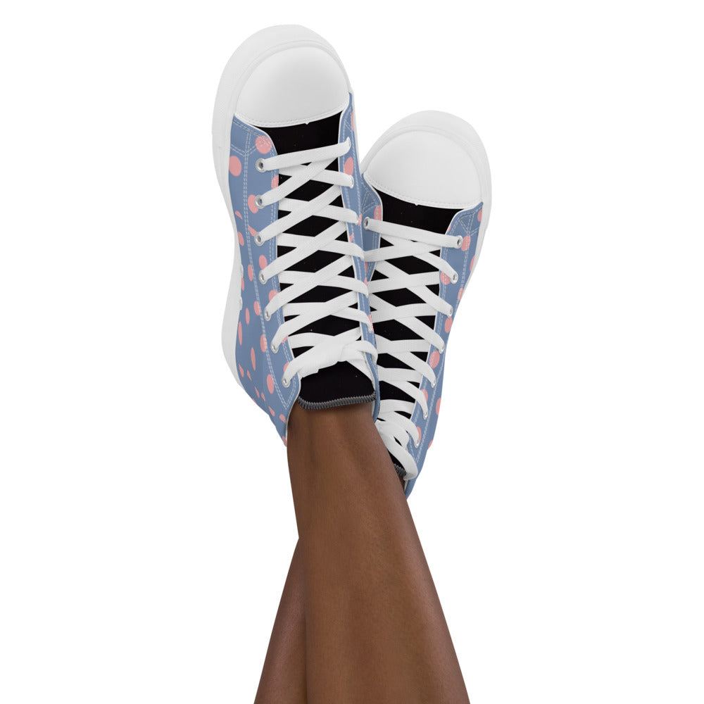 Zilla Dots Granite Women’s high top canvas shoes