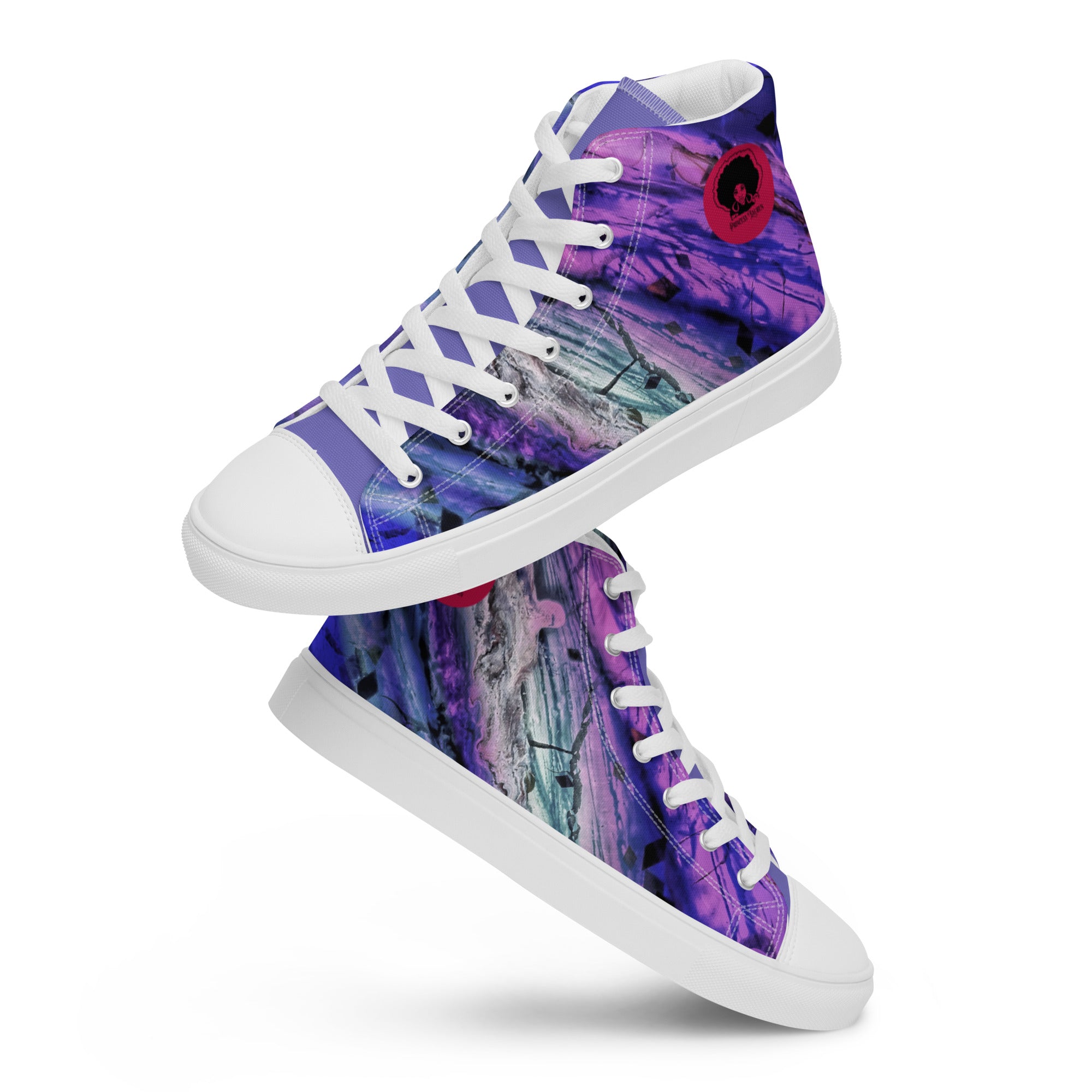 Abstract Andromeda Women’s high top canvas shoes