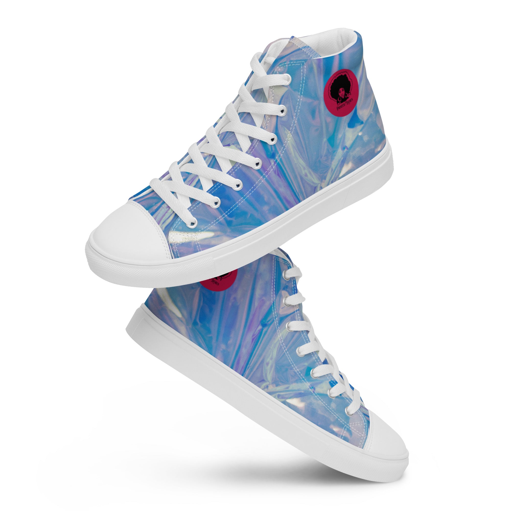 Princess Lauren Abstract Shattered Glass Women’s high top canvas shoes
