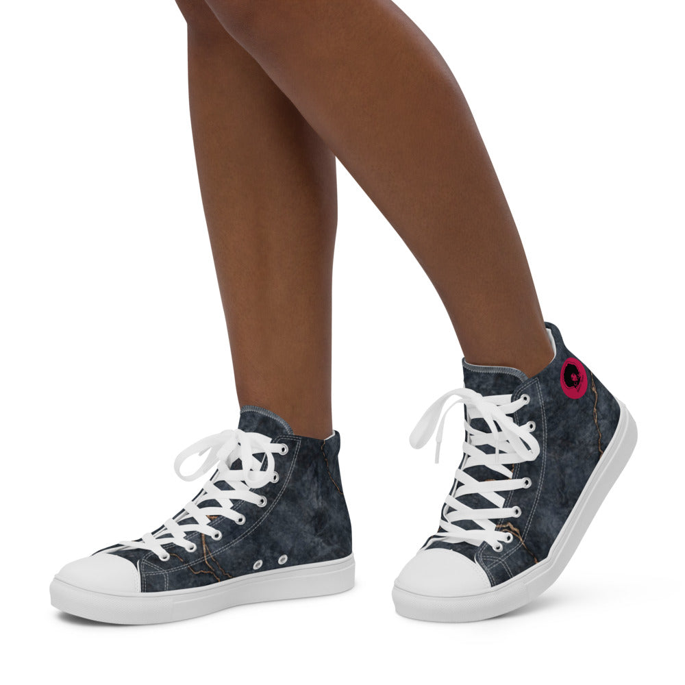 Princess Lauren Marble Women’s high top canvas shoes