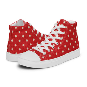 Princess Lauren Zilla Dots Red Women’s high top canvas shoes