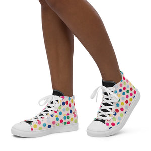 Princess Lauren Zilla Dots Rainbow Women’s high top canvas shoes