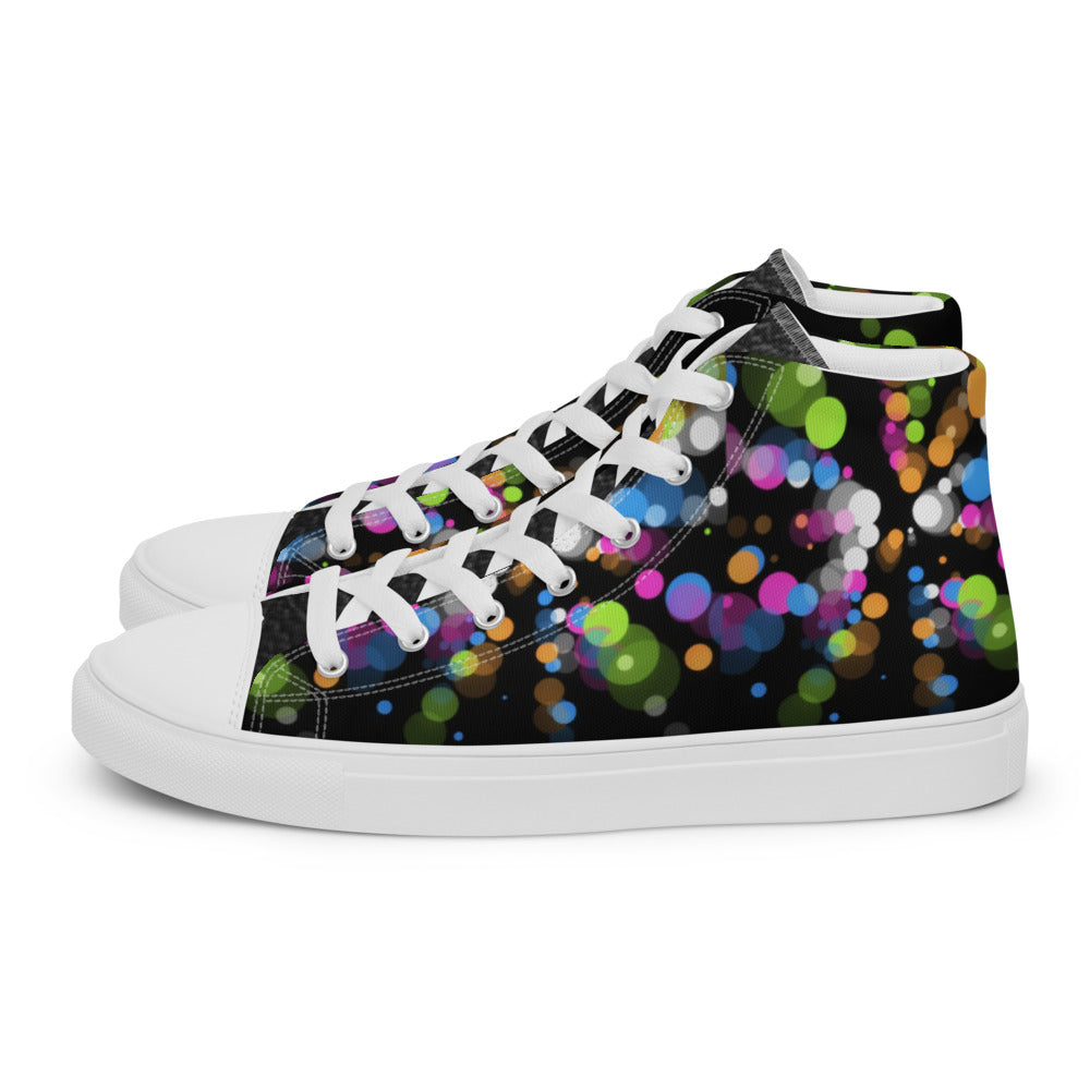 Princess Lauren Black Bubbles Women’s high top canvas shoes