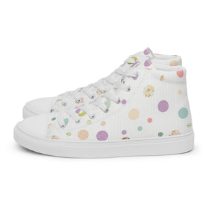 Zilla Dots Birthday Cake Women’s high top canvas shoes