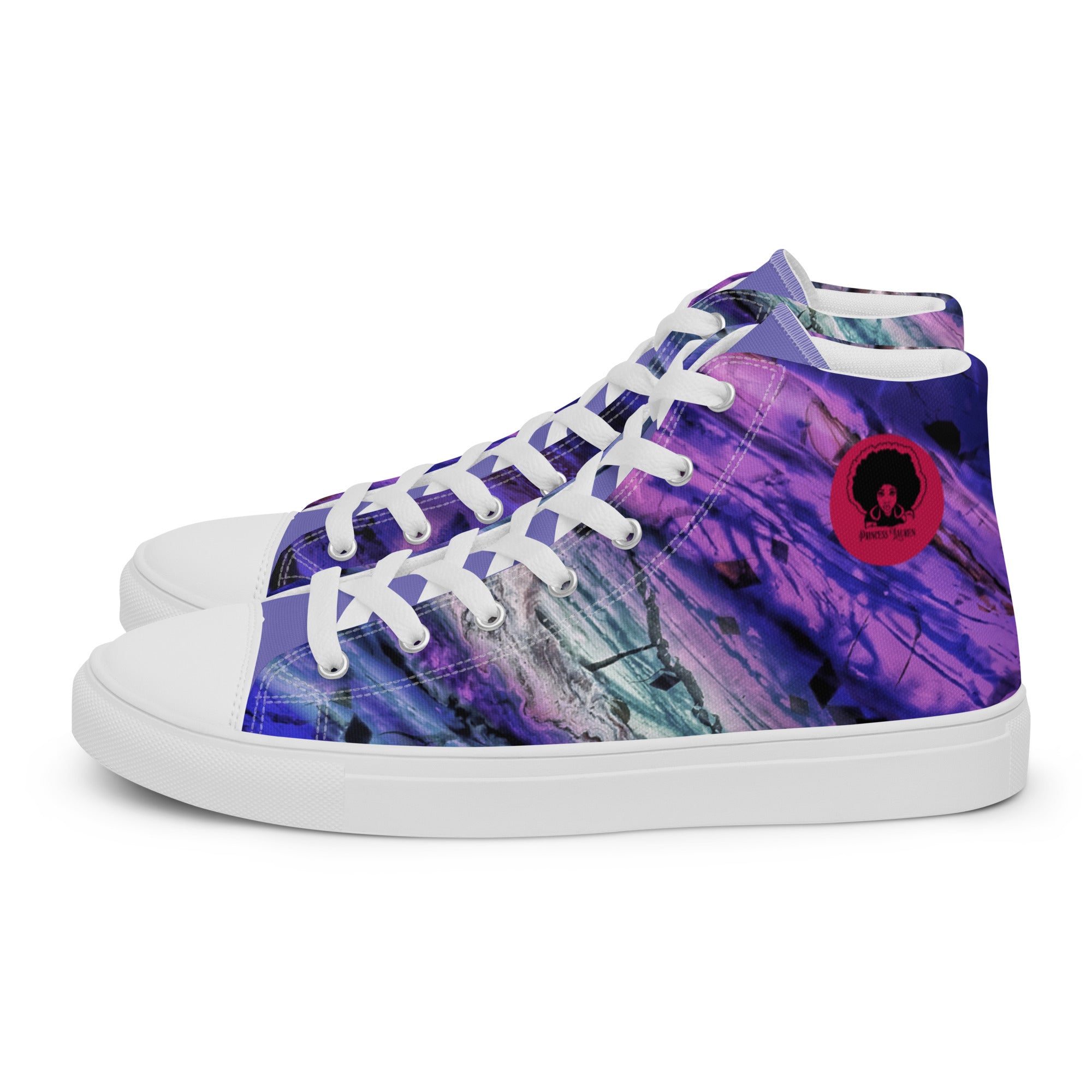 Abstract Andromeda Women’s high top canvas shoes