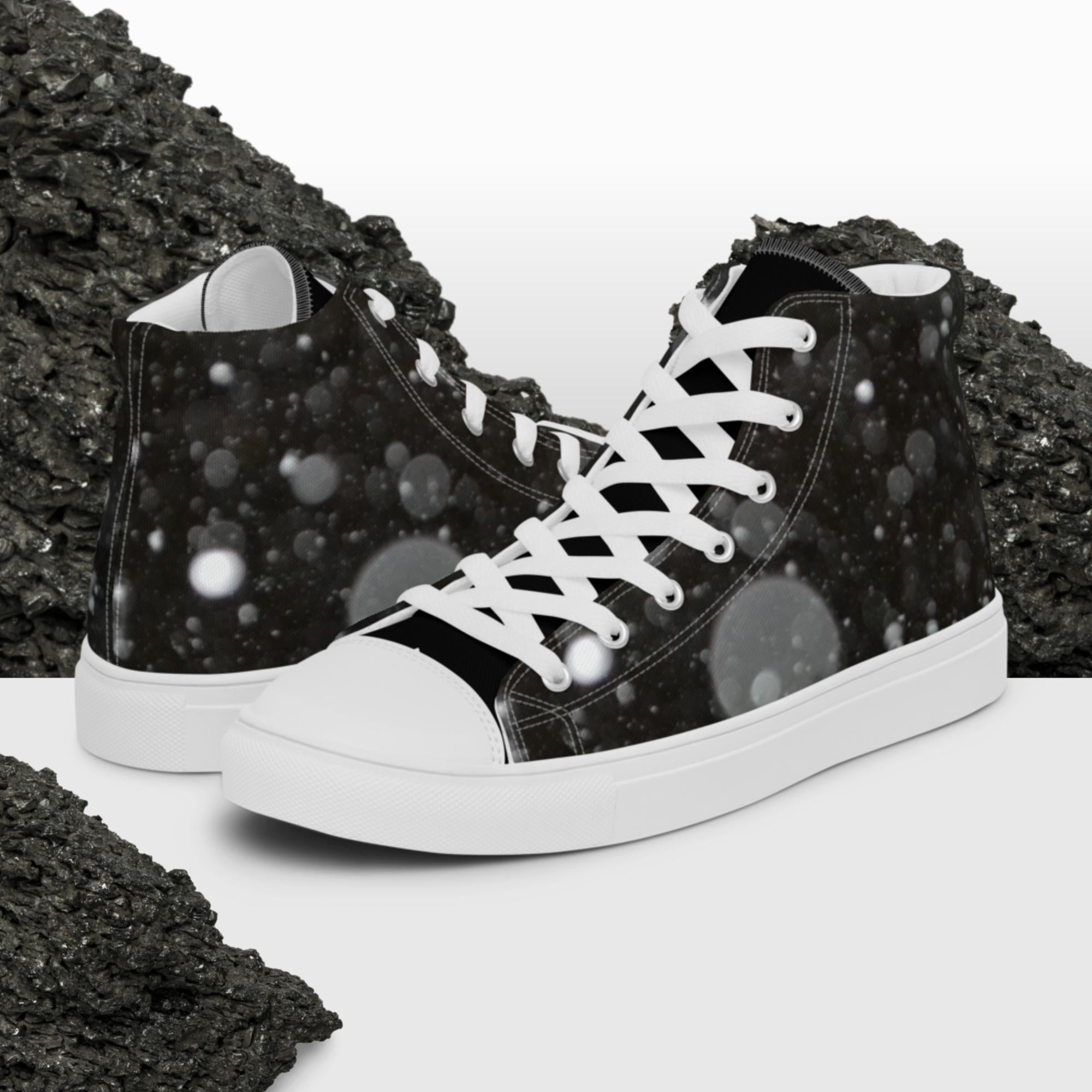 Princess Lauren Zilla Dots Black Snow Women’s high top canvas shoes