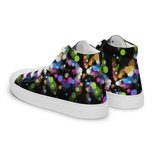 Princess Lauren Black Bubbles Women’s high top canvas shoes