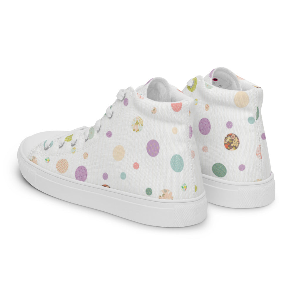 Zilla Dots Birthday Cake Women’s high top canvas shoes