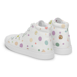 Zilla Dots Birthday Cake Women’s high top canvas shoes