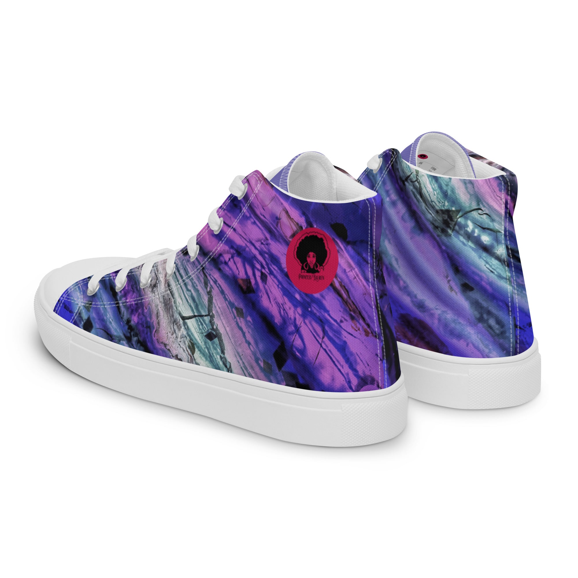 Abstract Andromeda Women’s high top canvas shoes