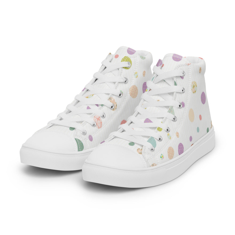 Zilla Dots Birthday Cake Women’s high top canvas shoes