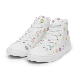 Zilla Dots Birthday Cake Women’s high top canvas shoes