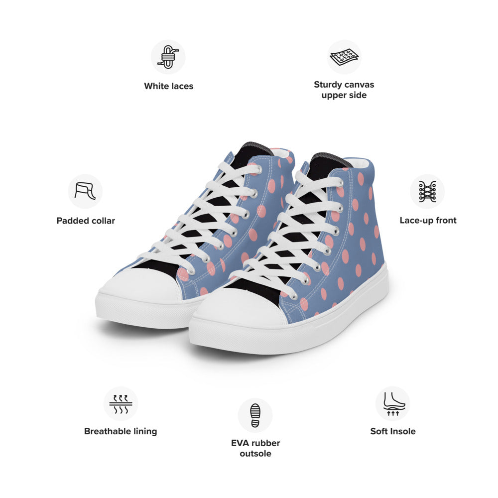 Zilla Dots Granite Women’s high top canvas shoes