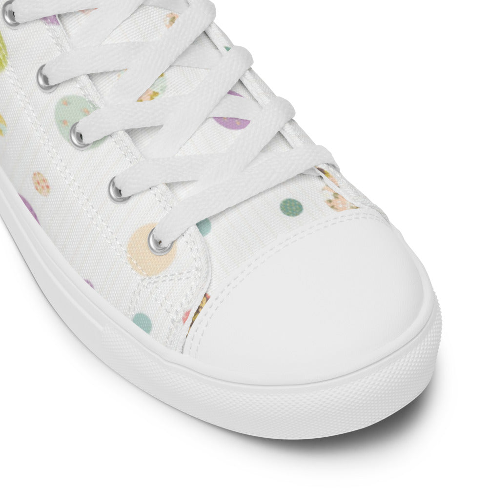 Zilla Dots Birthday Cake Women’s high top canvas shoes