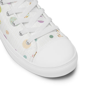 Zilla Dots Birthday Cake Women’s high top canvas shoes