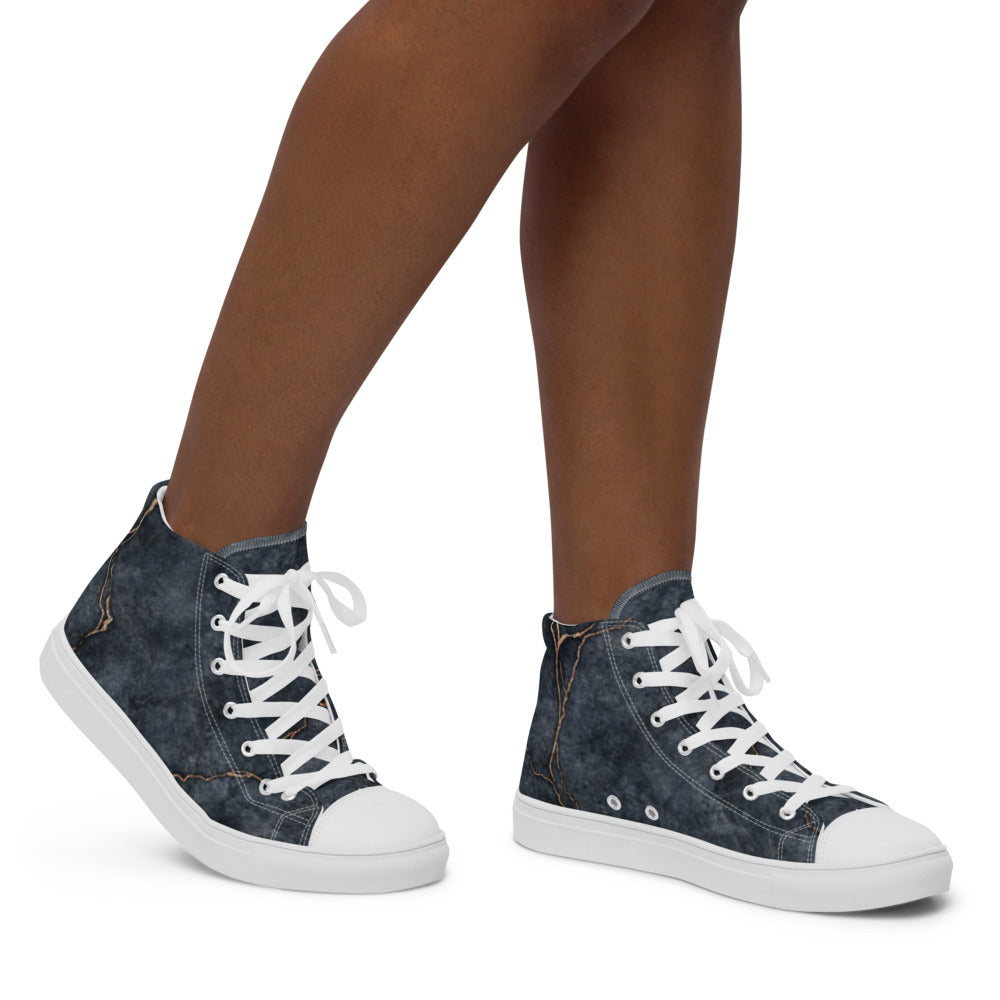 Princess Lauren Marble Women’s high top canvas shoes