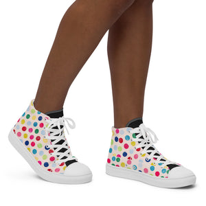Princess Lauren Zilla Dots Rainbow Women’s high top canvas shoes