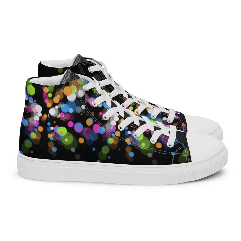 Princess Lauren Black Bubbles Women’s high top canvas shoes