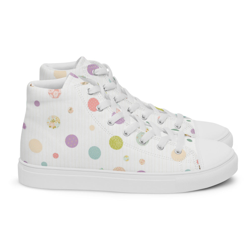 Zilla Dots Birthday Cake Women’s high top canvas shoes