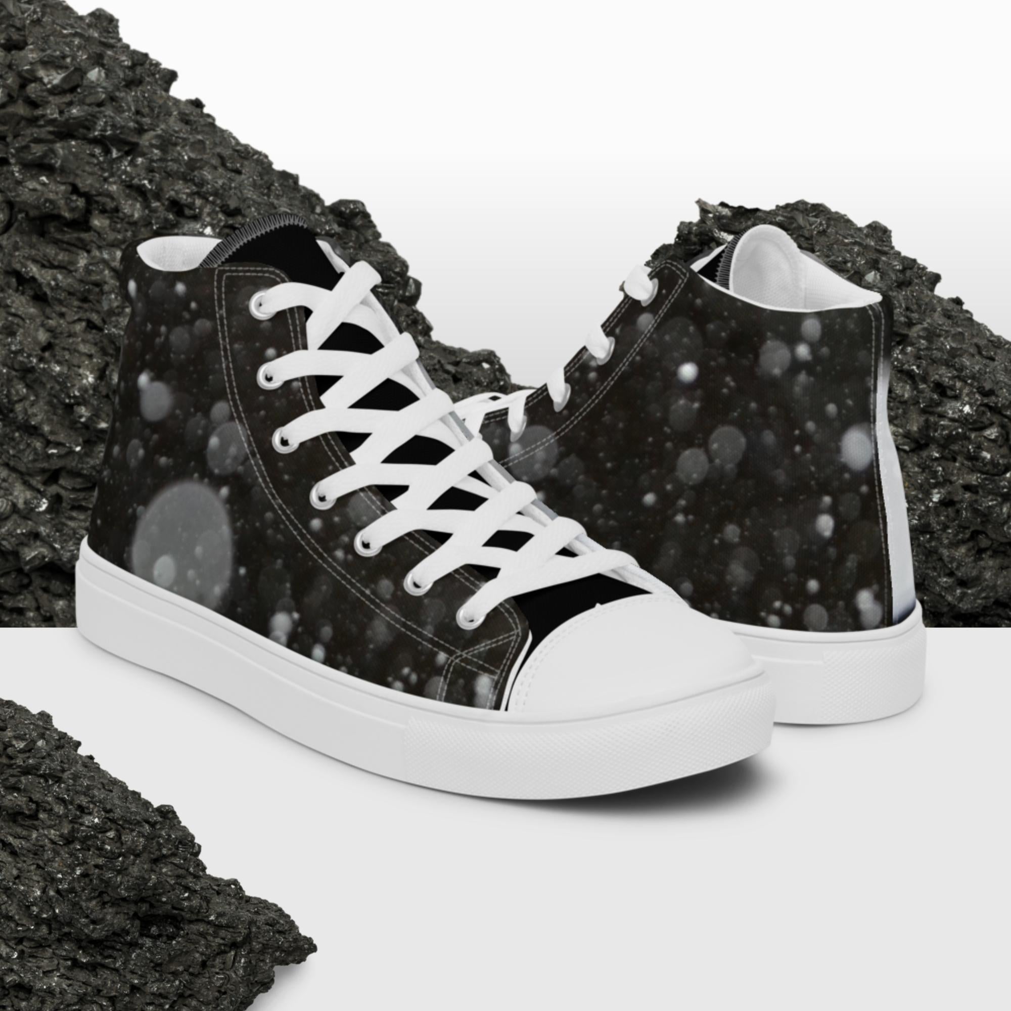 Princess Lauren Zilla Dots Black Snow Women’s high top canvas shoes