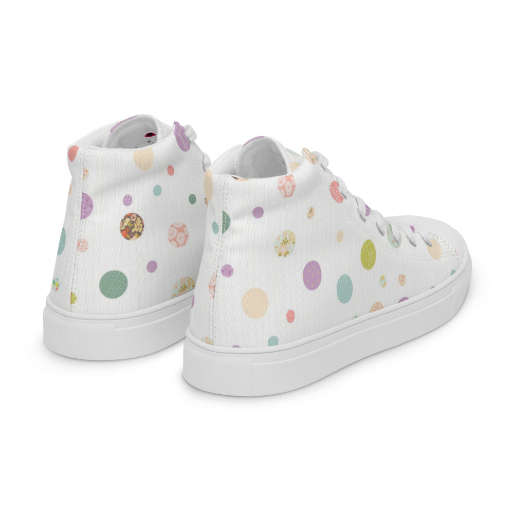 Zilla Dots Birthday Cake Women’s high top canvas shoes