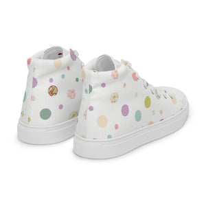 Zilla Dots Birthday Cake Women’s high top canvas shoes