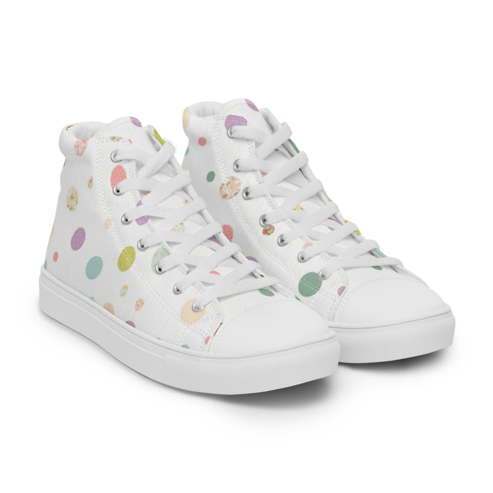 Zilla Dots Birthday Cake Women’s high top canvas shoes