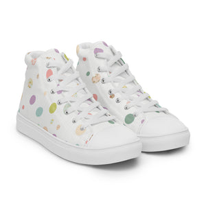 Zilla Dots Birthday Cake Women’s high top canvas shoes