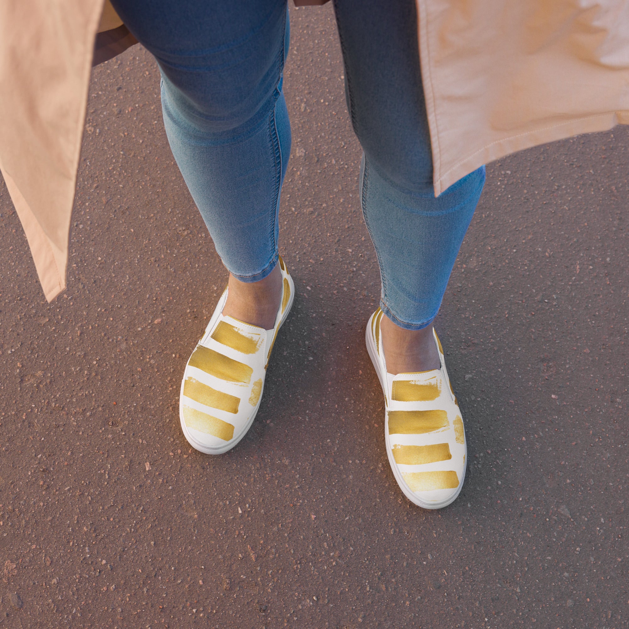 Princess Lauren Golden Women’s slip-on canvas shoes